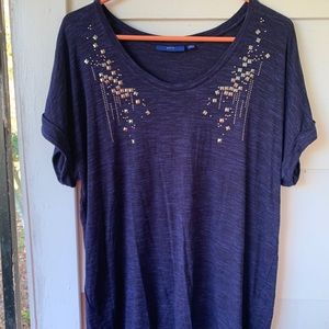 Apt. 9 heathered navy top size XL